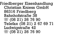 Friedberger Eisenhandlung Christian Kniess GmbH