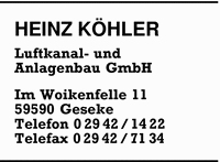 Khler Luftkanal- u. Anlagenbau GmbH, Heinz