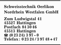 Schweisstechnik Oerlikon Nordrhein-Westfalen GmbH