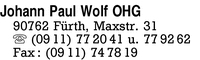 Wolf OHG, Johann Paul