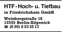 HTF Hoch- und Tiefbau in Friedrichshain GmbH