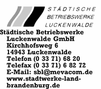Stdtische Betriebswerke Luckenwalde GmbH