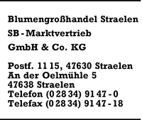 Blumengrohandel Straelen SB-Marktvertrieb GmbH & Co. KG