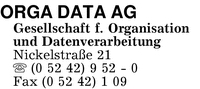 Orga-Data AG Gesellschaft fr Organisation und Datenverarbeitung