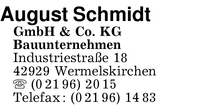 Schmidt GmbH & Co. KG, August