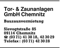Tor- & Zaunanlagen GmbH Chemnitz