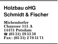 Holzbau oHG Schmidt & Fischer