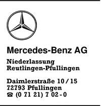 Mercedes-Benz AG, Niederlassung