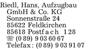 Riedl Aufzugbau GmbH & Co. KG, Hans