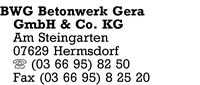 BWG Betonwerk Gera GmbH & Co. KG