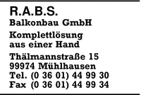 R.A.B.S. Balkonbau GmbH