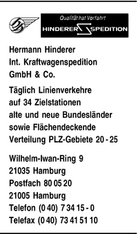 Hinderer Internationale Kraftwagenspedition GmbH & Co., Hermann