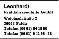 Leonhardt Kraftfahrzeugteile GmbH
