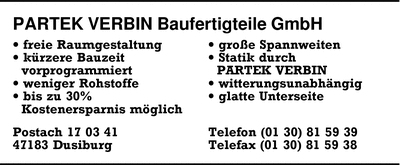 PARTEK VERBIN Baufertigteile GmbH