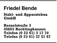 Bende Stahl- und Apparatebau GmbH, Friedel