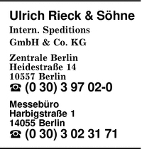 Rieck & Shne Internationale Speditions-GmbH & Co. KG, Ulrich