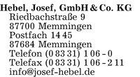 Hebel GmbH & Co. KG, Josef