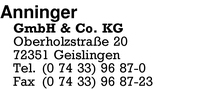 Anninger GmbH & Co. KG