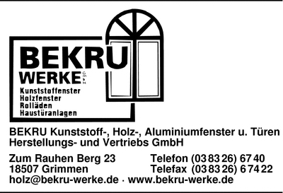 Bekru Kunststoff- Holz- Aluminiumfenster und Tren Herstellungs- und Vertriebs GmbH