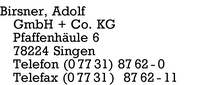 Birsner GmbH & Co. KG, Adolf