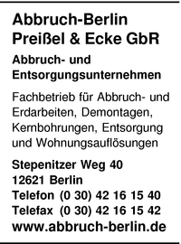 Abbruch-Berlin Preiel & Ecke GbR