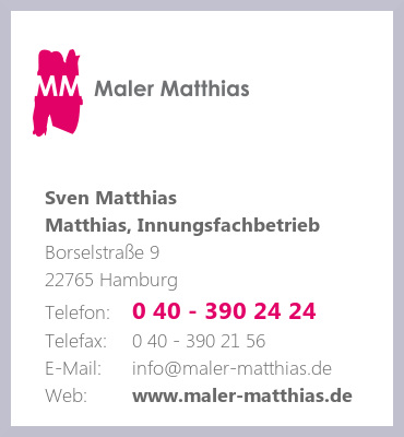 Maler Matthias e.K., Sven Matthias, Innungsfachbetrieb