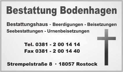 Bestattung Bodenhagen