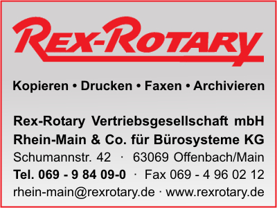 Rex-Rotary Vertriebsgesellschaft mbH Rhein-Main & Co. fr Brosysteme KG