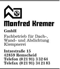 Kremer GmbH, Manfred