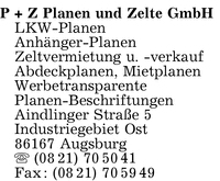 P + Z Planen und Zelte GmbH