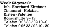 Weck Sgewerk, Inh. Eberhard Kirchner