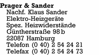 Prager & Sander, Nachf. Klaus Sander