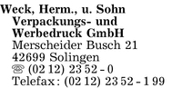 Weck & Sohn Verpackungs- und Werbedruck GmbH, Hermann