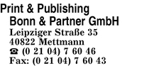 Print & Publishing Bonn & Partner GmbH