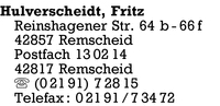 Hulverscheidt, Fritz