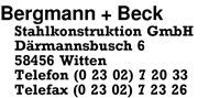 Bergmann + Beck Stahlkonstruktion GmbH