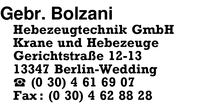 Bolzani, Gebr.,  Hebezeugtechnik GmbH