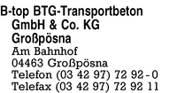 B-top BTG-Transportbeton GmbH & Co. KG Gropsna