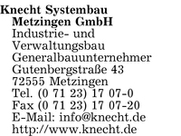 Knecht Systembau Metzingen GmbH