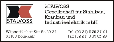 STALVOSS Gesellschaft fr Stahlbau Kranbau und Industrieelektrik mbH