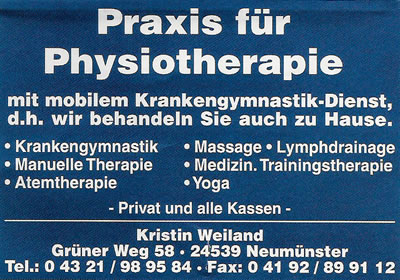 Praxis fr Physiotherapie Kristin Weiland