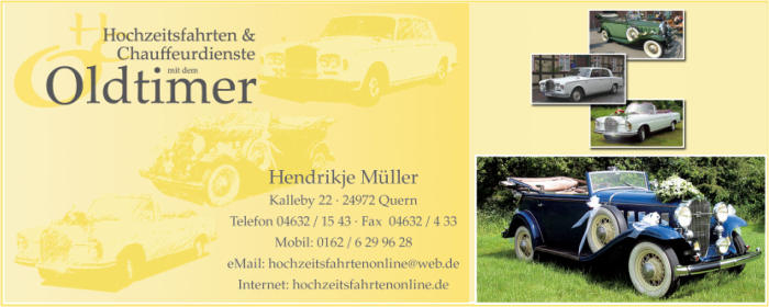 Hochzeitsfahrten und Chauffeurdienste mit dem Oldtimer, Inh. Hendrikje Mller