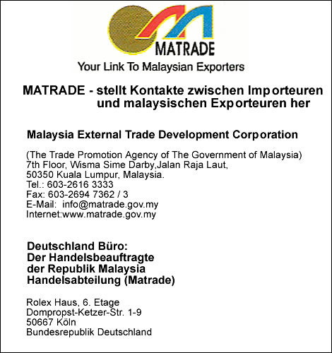 Der Handelsbeauftragte der Republik Malaysia - Handelsabteilung - MATRADE